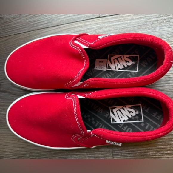 Vans Asher Checker Sidewall Racing Red Men's‎ size 7 - Picture 2 of 6